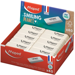 Gomme Maped Dessin Medium blanche présentoir 40 pièces