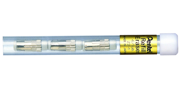Reservegum Pentel Z2-1 voor vulpotlood koker à 4 stuks