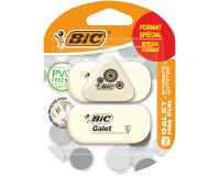 Gum Bic Galet pvc vrij zacht potlood wit blister à 3 stuks
