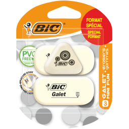 Gum Bic Galet pvc vrij zacht potlood wit blister à 3 stuks