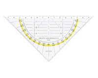 Equerre  géométrique 1552 160mm tranparent avec bande jaune