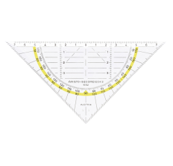 Equerre  géométrique 1552 160mm tranparent avec bande jaune