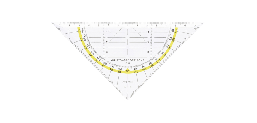 Geodreieck 1552 160mm transparent mit gelbem Streifen