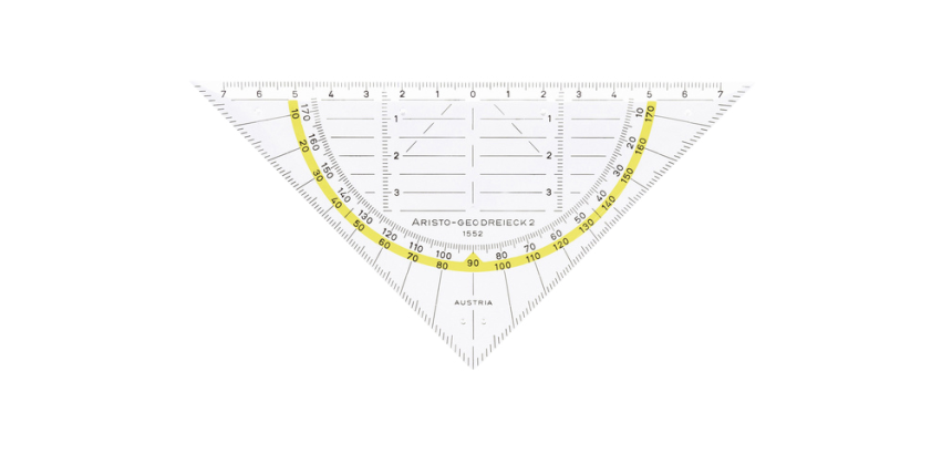 Geodreieck 1552 160mm transparent mit gelbem Streifen
