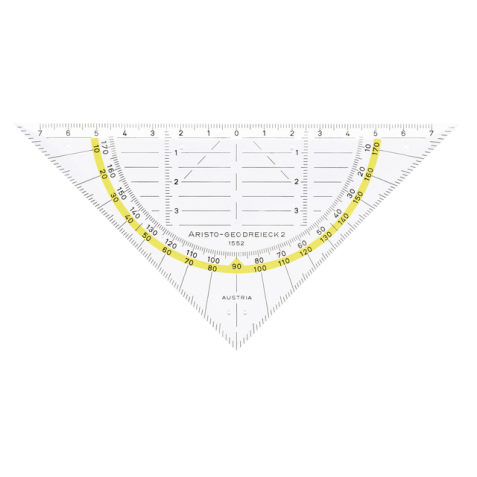 Equerre  géométrique 1552 160mm tranparent avec bande jaune