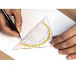 Geodreieck 1552 160mm transparent mit gelbem Streifen