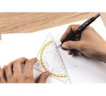 Geodreieck 1552 160mm transparent mit gelbem Streifen