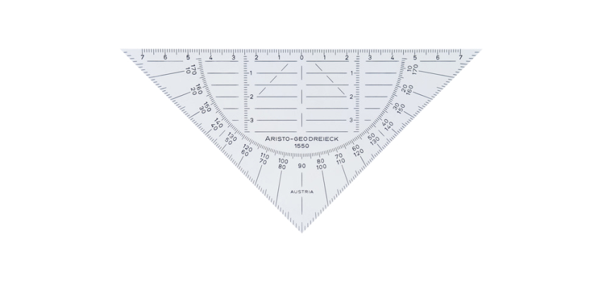 Geodriehoek Aristo 1550 160mm flexibel transparant