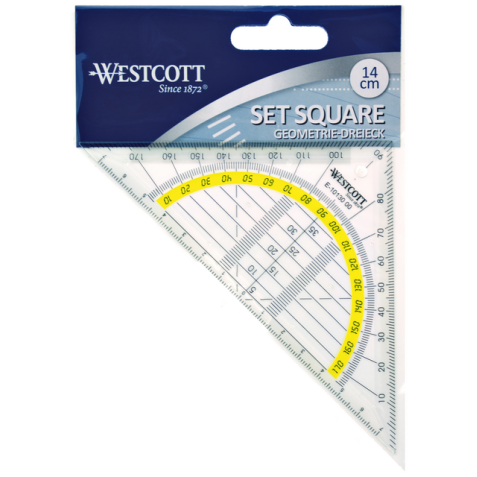 Equerre Géométrique Westcott 14cm transparent