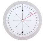 Instrument calcul angle de route Kangaro plastique 126mm transparent