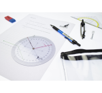 Instrument calcul angle de route Kangaro plastique 126mm transparent