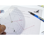 Instrument calcul angle de route Kangaro plastique 126mm transparent