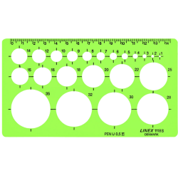 Gabarit de Cercles Linex 22 1-35mm Plots anti-tache vert