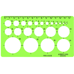 Gabarit de Cercles Linex 22 1-35mm Plots anti-tache vert