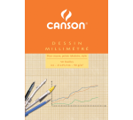 Canson A4 grid paper pad, light brown print, 50 sheets, 90g white