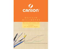 Millimeterpapier Canson bruingeel bedrukt 50vel 90gr A4 wit