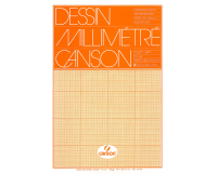 Bloc de papier millimétré Canson A3 impression marron clair 50 feuilles 72g blanc