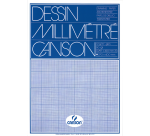 Millimeterpapier Canson lichtblauw bedrukt 50vel 72gr A3 wit