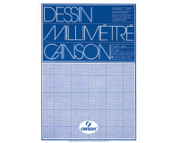 Bloc de papier millimétré Canson A3 impression bleu 50 feuilles 72g blanc
