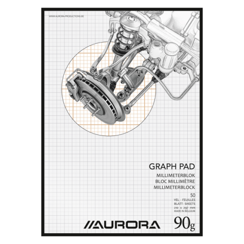 Bloc papier millimétré Aurora A4 brun