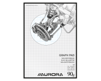 Bloc papier millimétré Aurora A4 50 feuilles 90g bleu