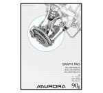 Aurora A3 graph paper pad, 50 sheets, 90g blue