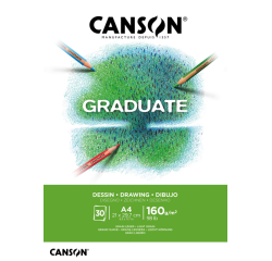Bloc à dessin Canson Graduate Dessin A4 30 feuilles 160g blanc