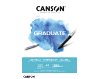 Aquarelpapier Canson Graduate Watercolour 20vel 250gr A3 natuurlijk wit
