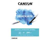 Bloc aquarelle Canson Graduate Watercolour A4 20 feuilles 250g blanc