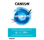 Aquarelpapier Canson Graduate Watercolour 20vel 250gr A5 natuurlijk wit
