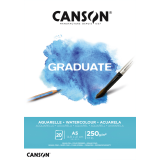 Bloc aquarelle Canson Graduate Watercolour A5 20 feuilles 250g blanc
