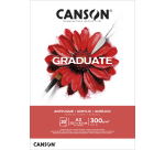 Schilderpapier Canson Graduate Oil & Acrylic 20vel 290gr A3 natuurlijk wit