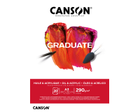 Bloc peinture Huile & Acrylique Canson Graduate A3 20 feuilles 290g blanc