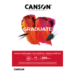 Bloc peinture Huile & Acrylique Canson Graduate A3 20 feuilles 290g blanc