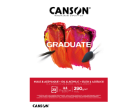 Schilderpapier Canson Graduate Oil & Acrylic 20vel 290gr A4 natuurlijk wit