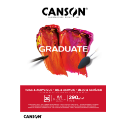 Bloc peinture Huile & Acrylique Canson Graduate A4 20 feuilles 290g blanc