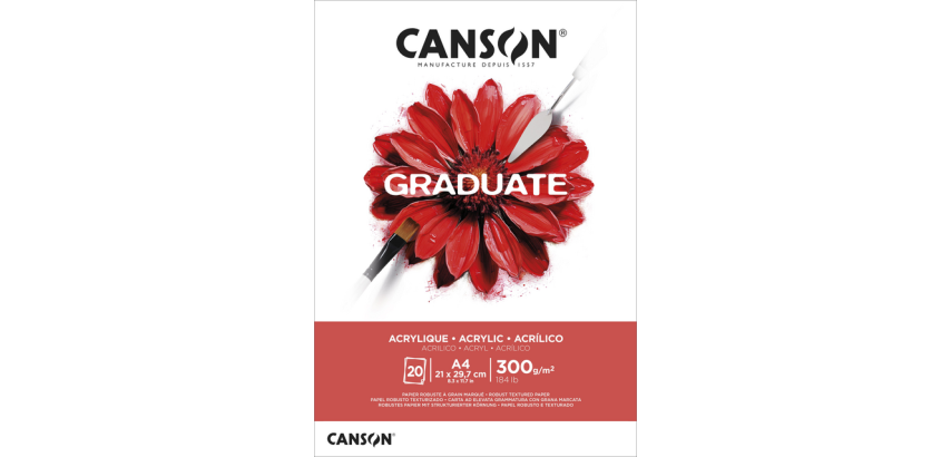 Canson Graduate Öl- & Acrylblock A4 20 Blatt 290g Weiß
