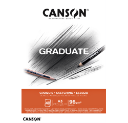Bloc à croquis Canson Graduate Sketch A3 40 feuilles 96g blanc