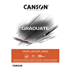 Bloc à croquis Canson Graduate Sketch A4 40 feuilles 96g blanc