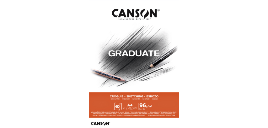 Canson Graduate Sketch Pad A4 40 Sheets 96g White
