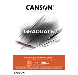 Bloc à croquis Canson Graduate Sketch A5 40 feuilles 96g blanc