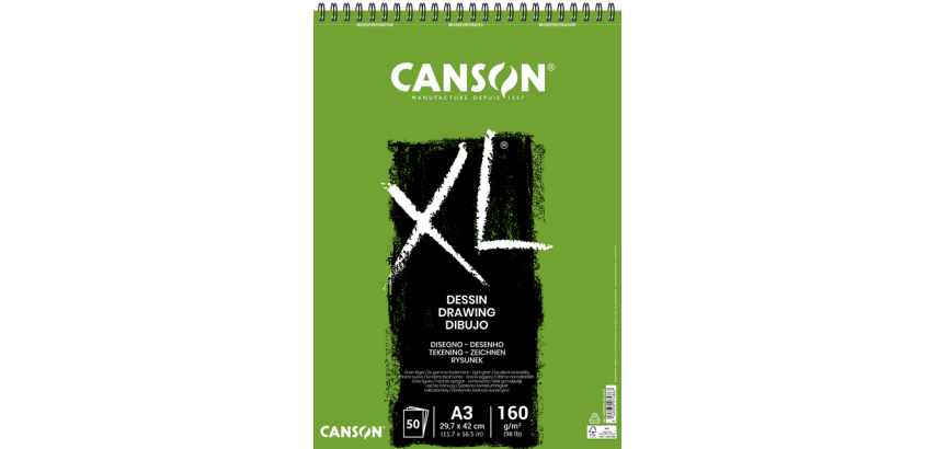 Canson XL Drawing Pad A3 50 Sheets 160g White