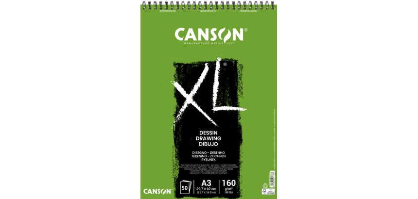 Canson XL Drawing Pad A3 50 Sheets 160g White