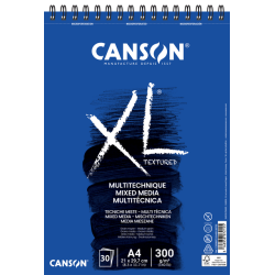 De_bloc dibujo acuarela canson xl mix media grano medio din a4 microperforado espiral 21x29,7 cm 30 hojas 300 gr/m2