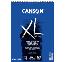 Bloc à dessin Canson XL Multitechnique A3 300g 30 feuilles 300g blanc