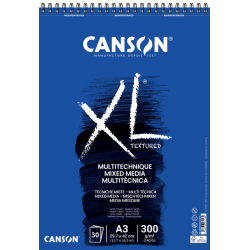 De_bloc dibujo acuarela canson xl mix media grano medio din a3 microperforado espiral 29,7x42cm 30 hojas 300 gr/m2