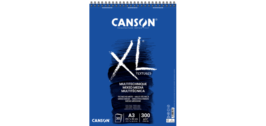 Bloc à dessin Canson XL Multitechnique A3 300g 30 feuilles 300g blanc
