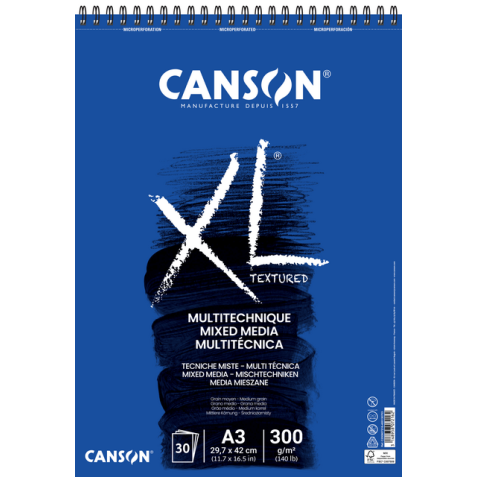 Bloc aquarelle Canson XL Mix Media A3 300g spirale 30 feuilles