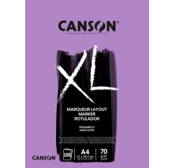 Bloc à dessin Canson XL Marker A4 70g 100 feuilles ultra blanc