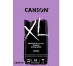Bloc à dessin Canson XL Marker A3 70g 100 feuilles ultra blanc